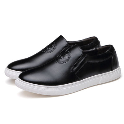 OEM ODM Herren Slip On Lederschuhe Schwarz / Braun mit weißer Sohle