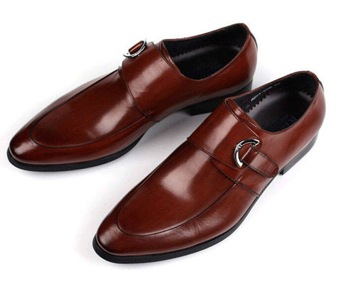 Schwarz / Braun Verbrannte Leder Schuhe, Leder Mönch Gürtel Kleid Schuhe