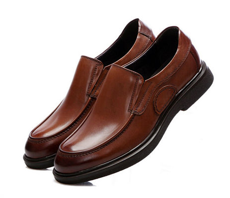 Business Weichsole Formalschuhe, Slip On Männer Braun Leder Fahrschuhe