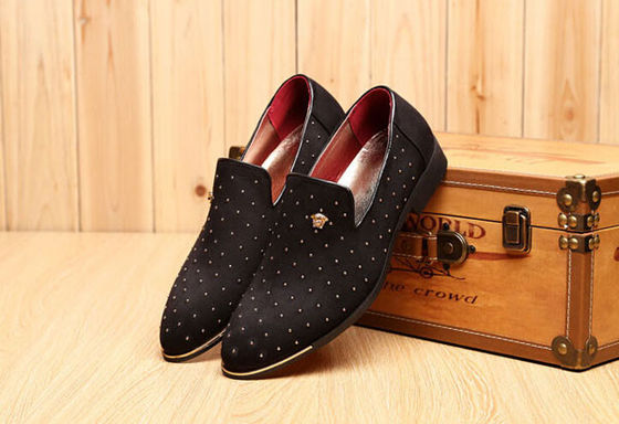 Slip On Men'S Casual Schuhe Blau / Schwarz Custom mit Metallnieten