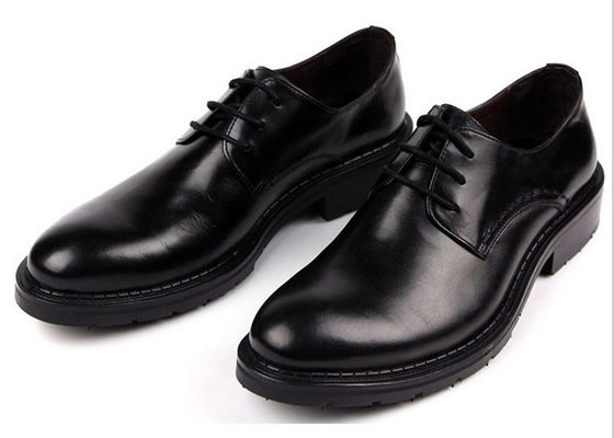 Handgefertigte Schuhe Männer Schwarze Spitze Up Dress Schuhe Komfortabel mit dicken Plattformen