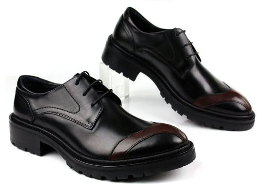 Alle Logo Männer Lederkleid Schuhe mit Stichen Britannien Stile Braune Lederkleid Schuhe