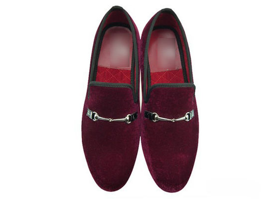 Handgefertigte Herren roten Samt Loafers, Freizeit Slip auf bequemen Casual Schuh