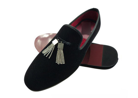 Geschneiderte Broderierte Männer Samt Loafers Slip On Männer Fahrmoccasins