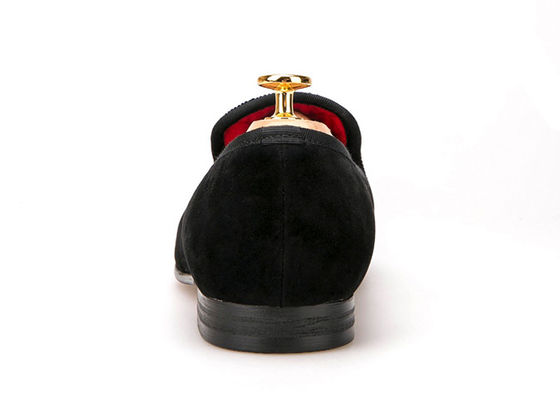 Casual Slipper Männer Samtloafers mit individueller Schädelbroderie Dekoration