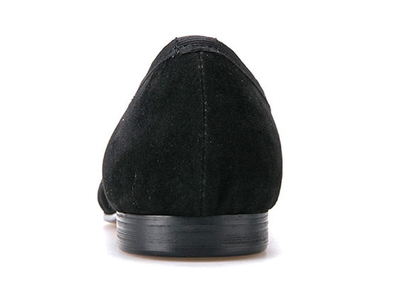 Broderie Männer Samtloafers Männer Schwarze Rauchschuhen mit Wein Glas Design