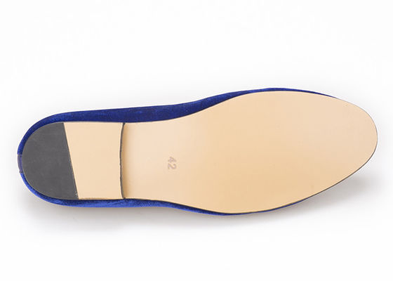 Motif Blau, Samtkleid für Männer, Pantoffeln, Burgundische Loafers, Schnürchen für Männer,