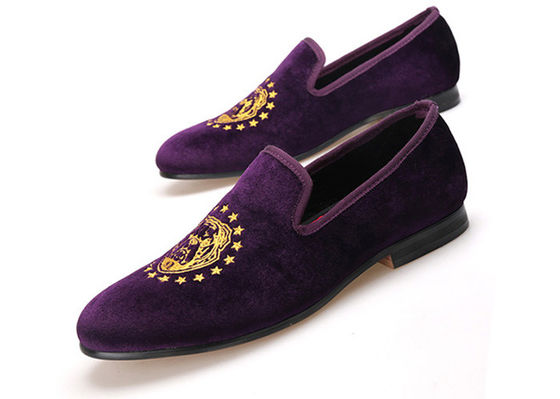Handgefertigte Purple Velvet Loafers Männer Stilvolle Sommerschuhe