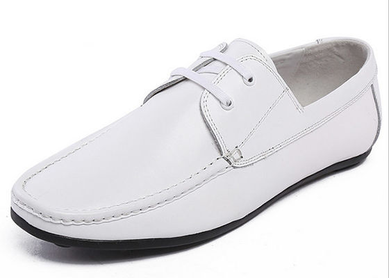 Weißes Kuhleder, Business-Casual-Schuhe, Original Design, modernes Herren-Slip On Loafers.