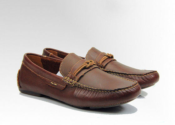 Bräune Lederloafers für Männer, handgefertigt