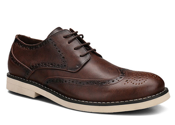 Logo gedruckt Herren Schwarzes Leder Derby Schuhe Custom Handgefertigte Braune Casual Schuhe