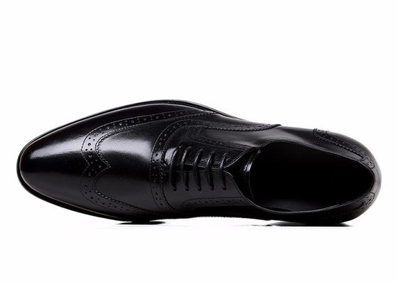 Goodyear Herren schwarze Lederschuhe, geschnitzte handgefertigte Männer Business Casual Schuhe
