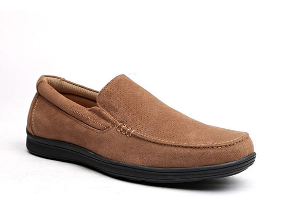 Sommer-Atmungsfähige Lederloafers für Männer Braune Runde Zehen für Männer Suede-Moccasins