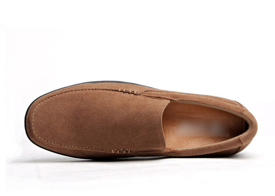 Sommer-Atmungsfähige Lederloafers für Männer Braune Runde Zehen für Männer Suede-Moccasins