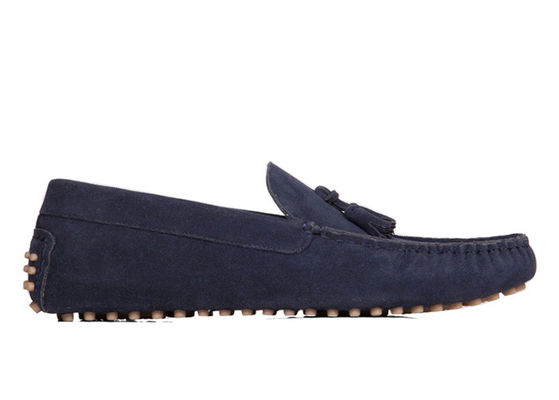 Blaue, atmungsaktive Leder-Schuhe für Männer, blaue, weiche Leder-Fahrschuhen
