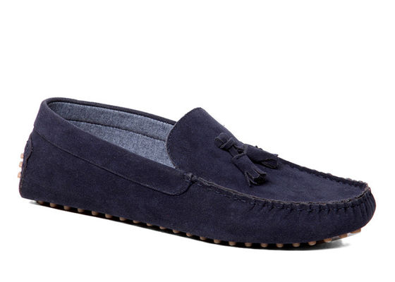 Blaue, atmungsaktive Leder-Schuhe für Männer, blaue, weiche Leder-Fahrschuhen
