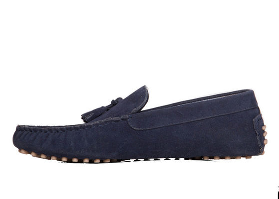 Blaue, atmungsaktive Leder-Schuhe für Männer, blaue, weiche Leder-Fahrschuhen