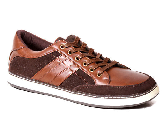 Braune, klassische Herren Sneakers, ODM Männer, echte Leder-Casual Schuhe.