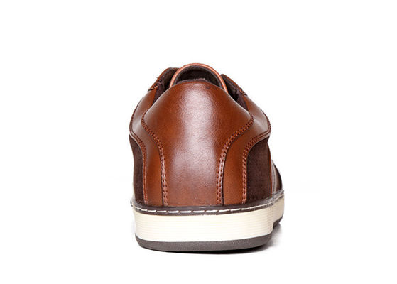 Braune, klassische Herren Sneakers, ODM Männer, echte Leder-Casual Schuhe.