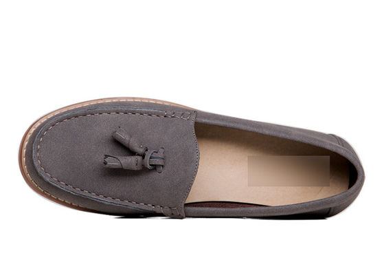 Graue Herren Suede Slip On Dress Schuhe, Mode Männer Casual Flats für die Party