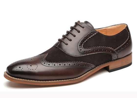 Schwarz / Braun Spitzenzehe Männer Brogue Schuhe Oxford Schnürsenkel Hochzeitsschuhe
