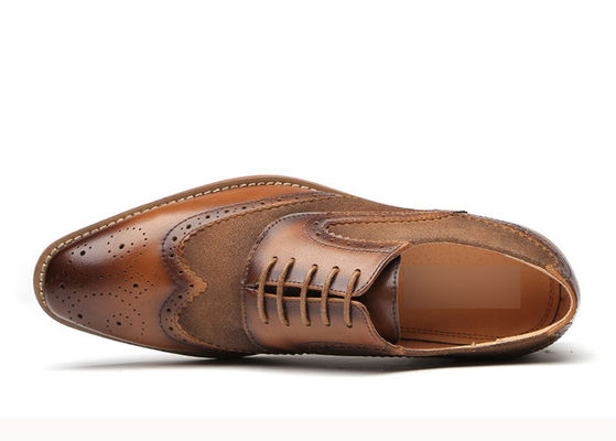 Schwarz / Braun Spitzenzehe Männer Brogue Schuhe Oxford Schnürsenkel Hochzeitsschuhe