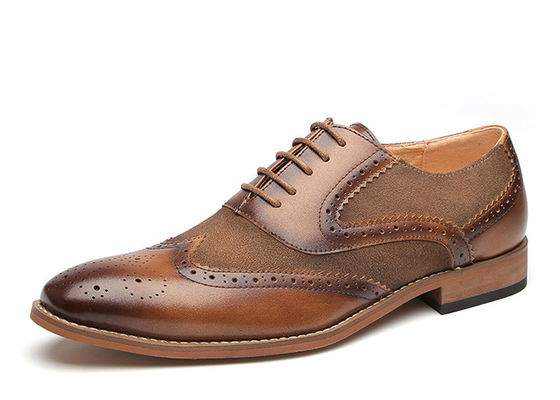 Schwarz / Braun Spitzenzehe Männer Brogue Schuhe Oxford Schnürsenkel Hochzeitsschuhe