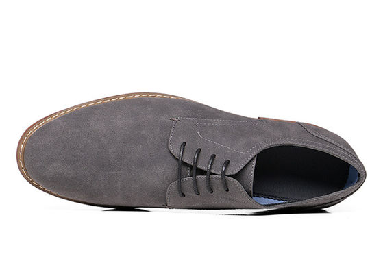 Suede Leder Flat Casual Schuhe, Handgefertigte Graue Herren Leder Fahrschuhe