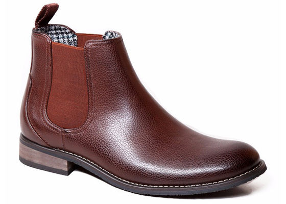 Martin Herren Fußgelenkstiefel Runder Zeh Custom Echtleder Braunstiefel