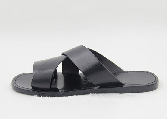 Mode Herren Lederschuhe Flip Flops Schwarze Herren Sommerschuhe