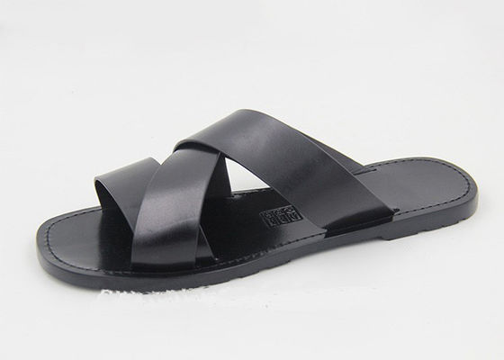 Mode Herren Lederschuhe Flip Flops Schwarze Herren Sommerschuhe