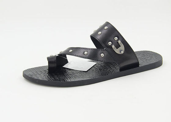 Home Männer Echte Lederslip Flops Sommer Sandalen Sandalen