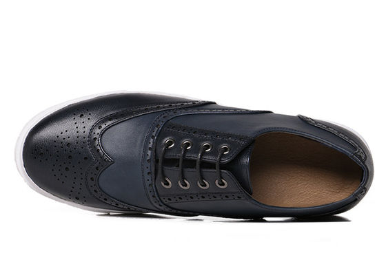 Bequeme Schuhe für Männer mit Schnürsenkeln Schwarz PU Schnürsenkel für Männer Leder Brogue Schuhe