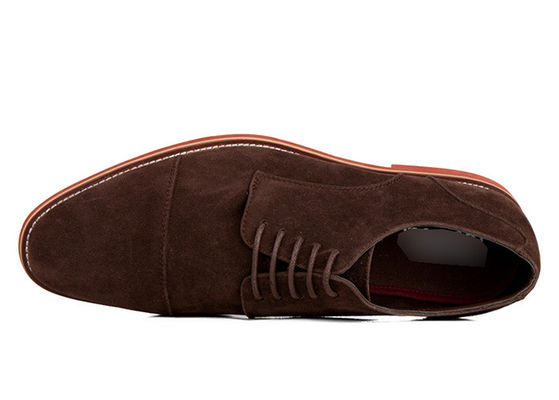 Klassische echte Leder-Casual-Schuhe, runde Zehen, braune Suede-Fahrschuhe