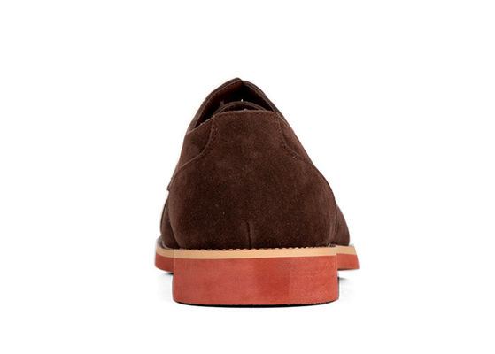 Klassische echte Leder-Casual-Schuhe, runde Zehen, braune Suede-Fahrschuhe