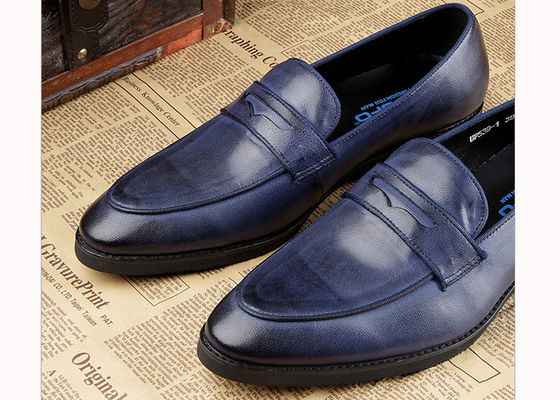 Luxus Herren Leder Casual Schuhe Oxford Herren Blau Brogue Schuhe für Party / Hochzeit