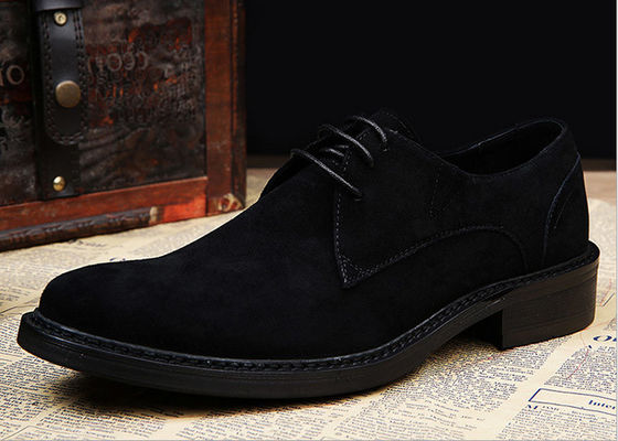 Grau / Schwarz, britischer Stil, Oxford Schuhe, Herrenleder und Suede-Schuhe