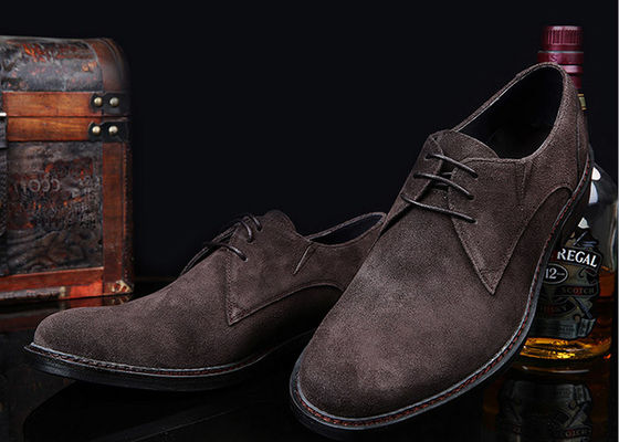 Grau / Schwarz, britischer Stil, Oxford Schuhe, Herrenleder und Suede-Schuhe
