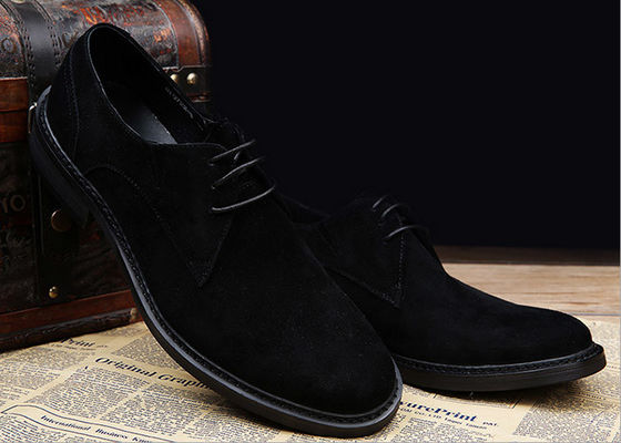 Grau / Schwarz, britischer Stil, Oxford Schuhe, Herrenleder und Suede-Schuhe