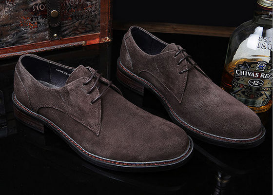 Grau / Schwarz, britischer Stil, Oxford Schuhe, Herrenleder und Suede-Schuhe