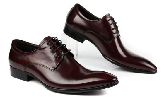 Oxford-Stil Herren Lederschuhe Dunkelrot / Schwarz Spitzen-Schuhe