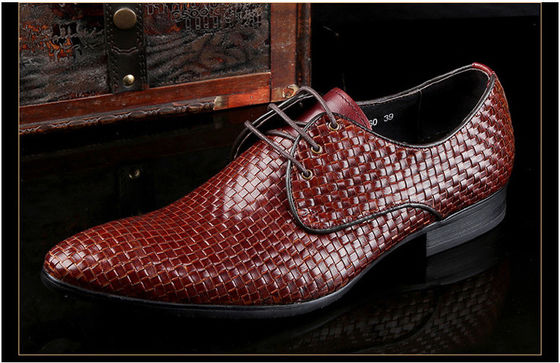 Burgunder-Schuhe für Männer Vintage italienische Goodyear Welted Full Grain Lederschuhe