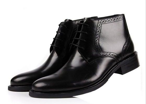 Full Grain Leather Männer Fußgelenkstiefel Runder Zeh Braun / Schwarz Armeestil Stiefel