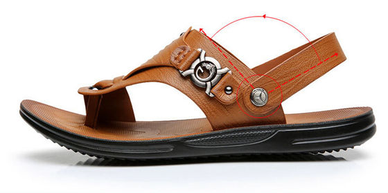 Braune Leder Sandalen für Männer / Sommersandalen für Männer mit Buckelband
