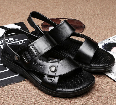 Sommersandalen für Männer, echte Ledersandalen, braune Ledersandalen für Männer.