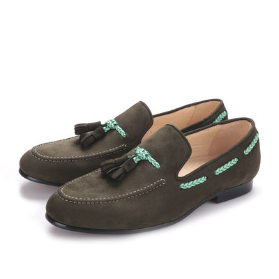 Handgefertigte Männer Velvet Loafers Echtleder britischer Stil Männer Schuhe für die Hochzeit