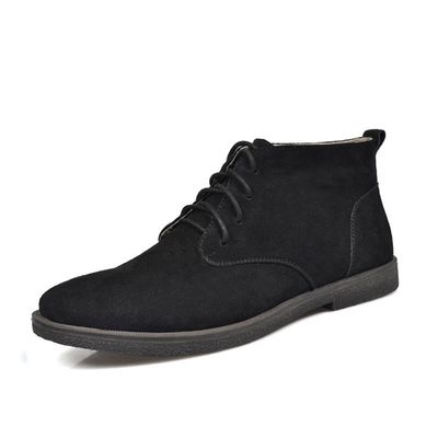 Echtes Leder Plüsch Suede Wüsten Stiefel für Männer, Quadrat Heel Männer Knöchel Kleid Stiefel