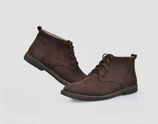 Square Heel Braun Suede Wüsten Fußgelenkstiefel Runder Zeh Luxusmarke Vintage Schuhe