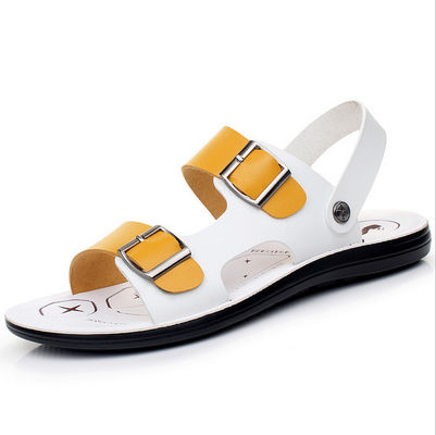 Mode-Männer-Leder-Rutschschuhen, Sommer-Echtleder-Flachsandalen