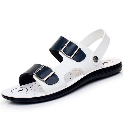 Mode-Männer-Leder-Rutschschuhen, Sommer-Echtleder-Flachsandalen